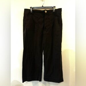 Anthropologie Maeve Colette Black Wide Leg Crop Pants